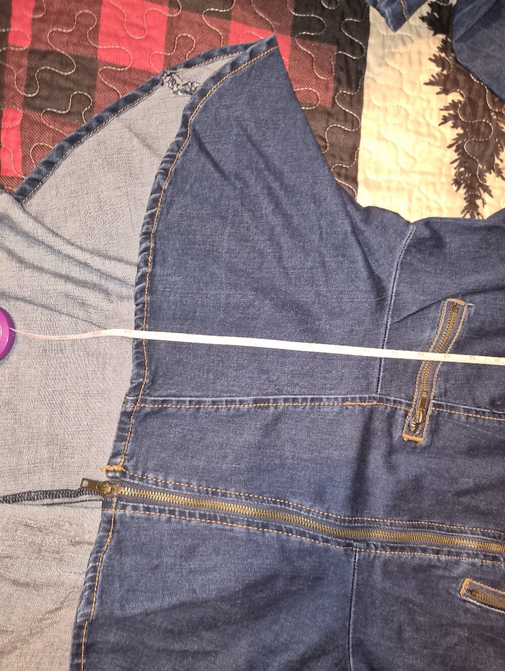 Venus Dark Blue Denim Peplum Zip-Belt Jacket Sz Large Nwt - Picture 8 of 9